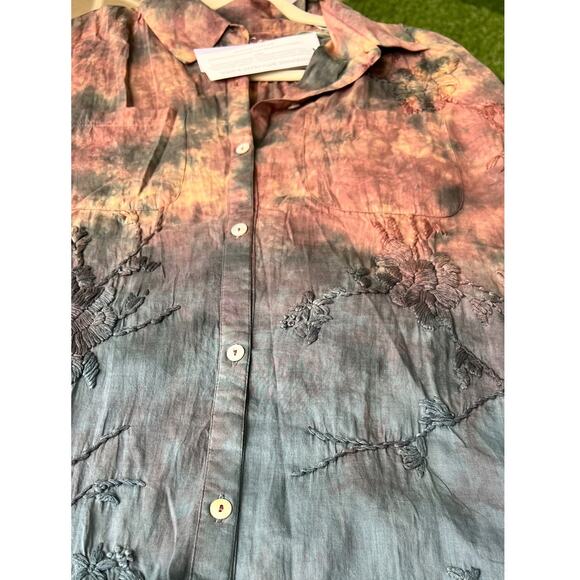 NWT Anthropologie Kyla Seo Gradient Embroidered Women's Long Shirt - Size Small - Picture 13 of 13